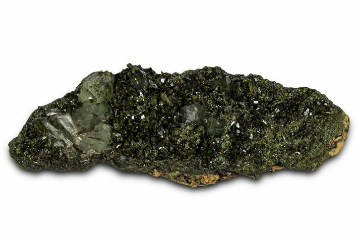 Sparkling Dark Green Epidote Crystals with Quartz - Turkey #337466